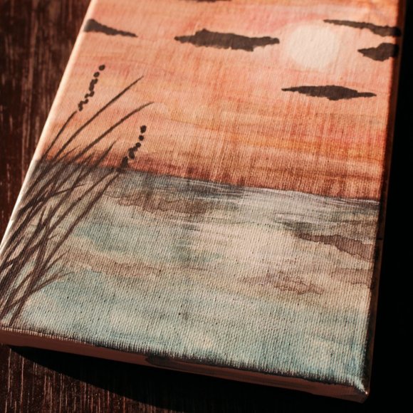 AWAITING TWILIGHT ✺ watercolor painting (6x8 cnvs) - Picture 2 of 3